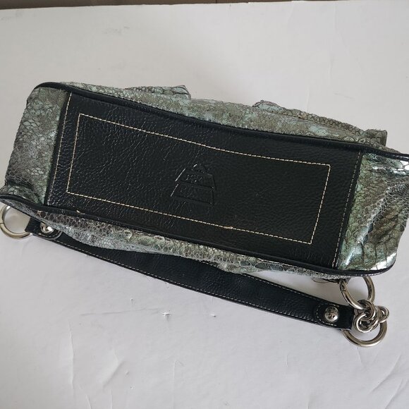 Vintage Kathy Van Zeeland Studded Metalic Pewter Bag Purse - Picture 10 of 10